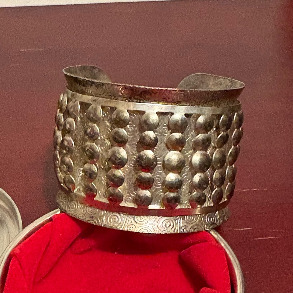 Textured Silver Cuff Bracelet